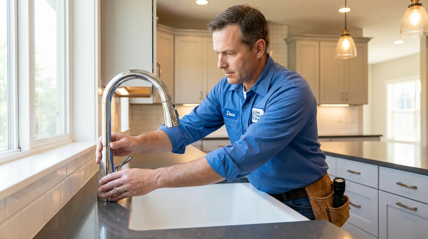 Kitchen faucet installation by Johns Plumbing LLC in West Islip